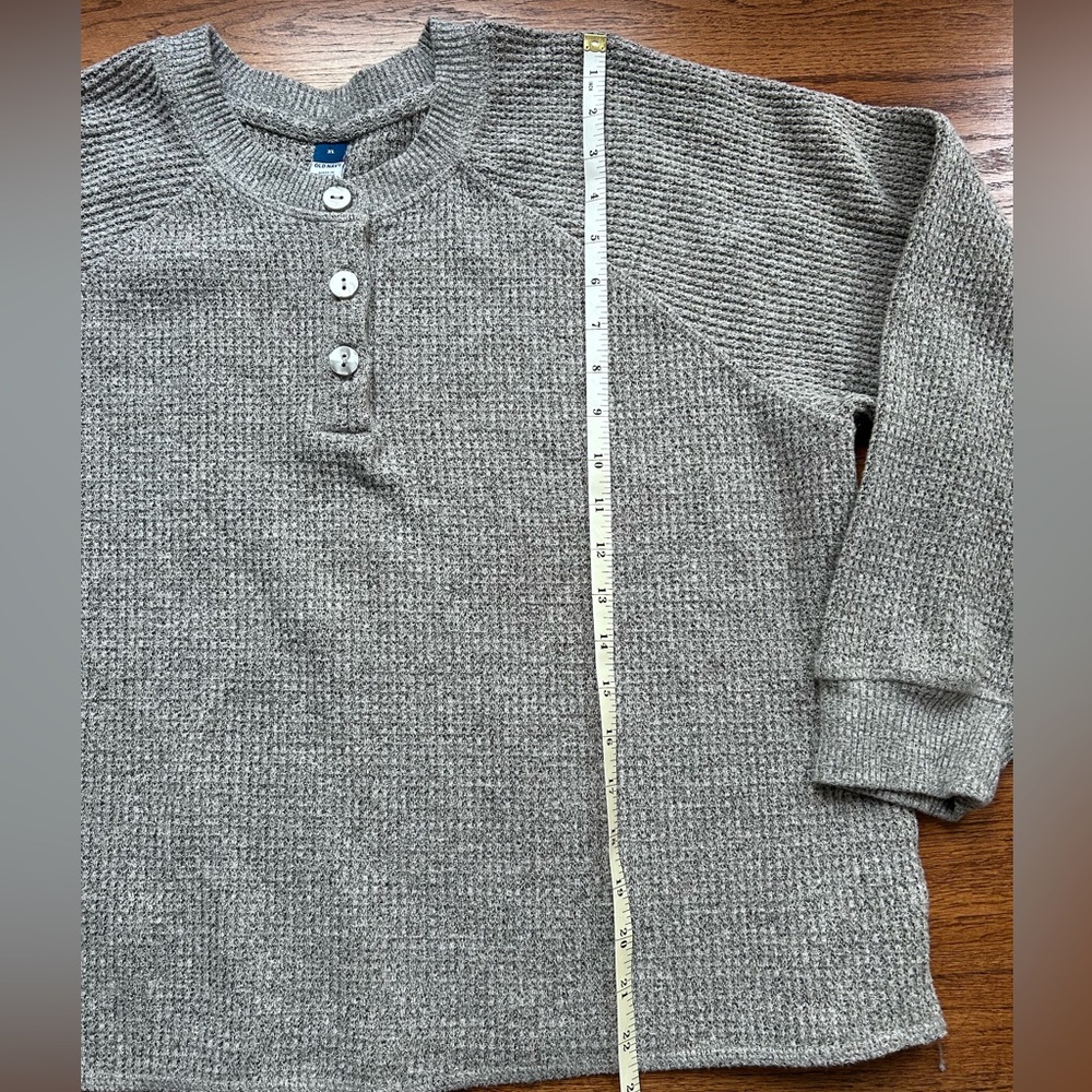 Old Navy Waffle-Knit Henley Top Long Sleeve Women’s Sweater. Size:XL - Picture 4 of 6